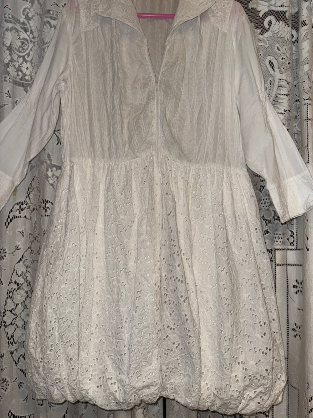 Samuel Dong White Eyelet Midi Dress - Picture 9 of 13